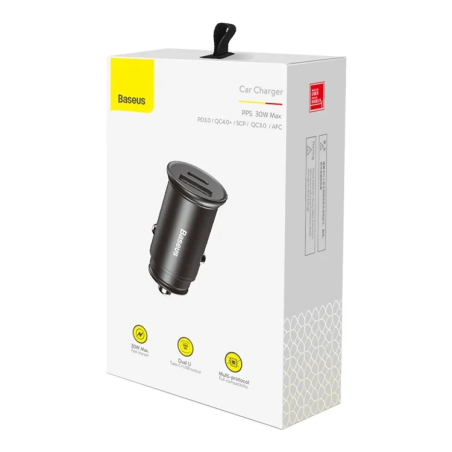 Chargeur de voiture USB-A + Type-C 30W PPS Noir - BASEUS - CCALL-BS01.