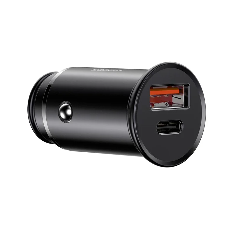 Chargeur de voiture USB-A + Type-C 30W PPS Noir - BASEUS - CCALL-BS01.