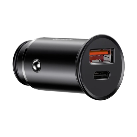 Chargeur de voiture USB-A + Type-C 30W PPS Noir - BASEUS - CCALL-BS01.