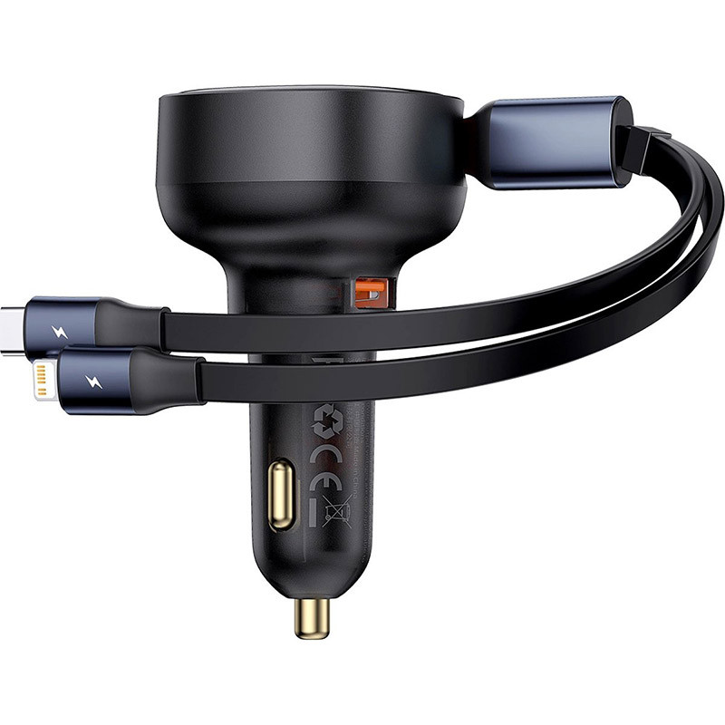 Chargeur de voiture Enjoyment USB avec câble USB-C et Lightning 60W Noir - BASEUS - C00057802111-02