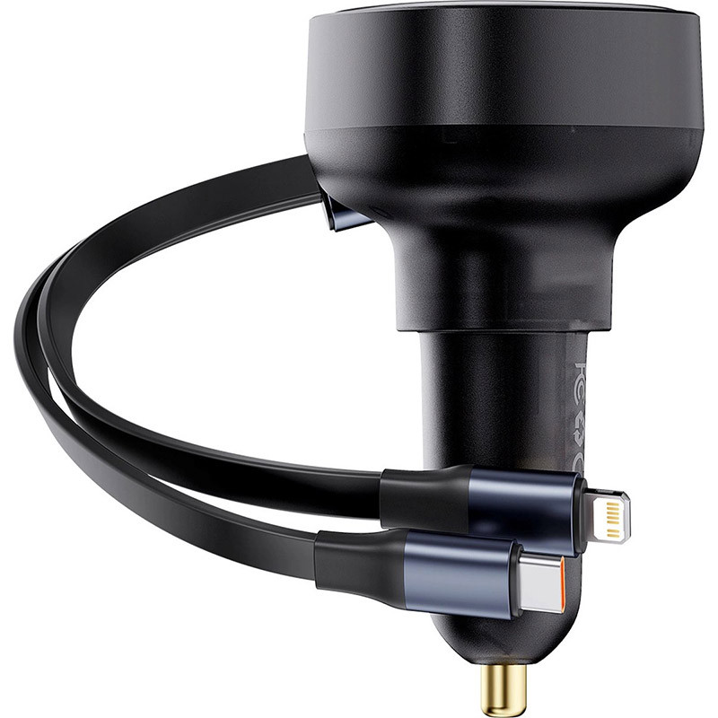 Chargeur de voiture Enjoyment USB avec câble USB-C et Lightning 60W Noir - BASEUS - C00057802111-02