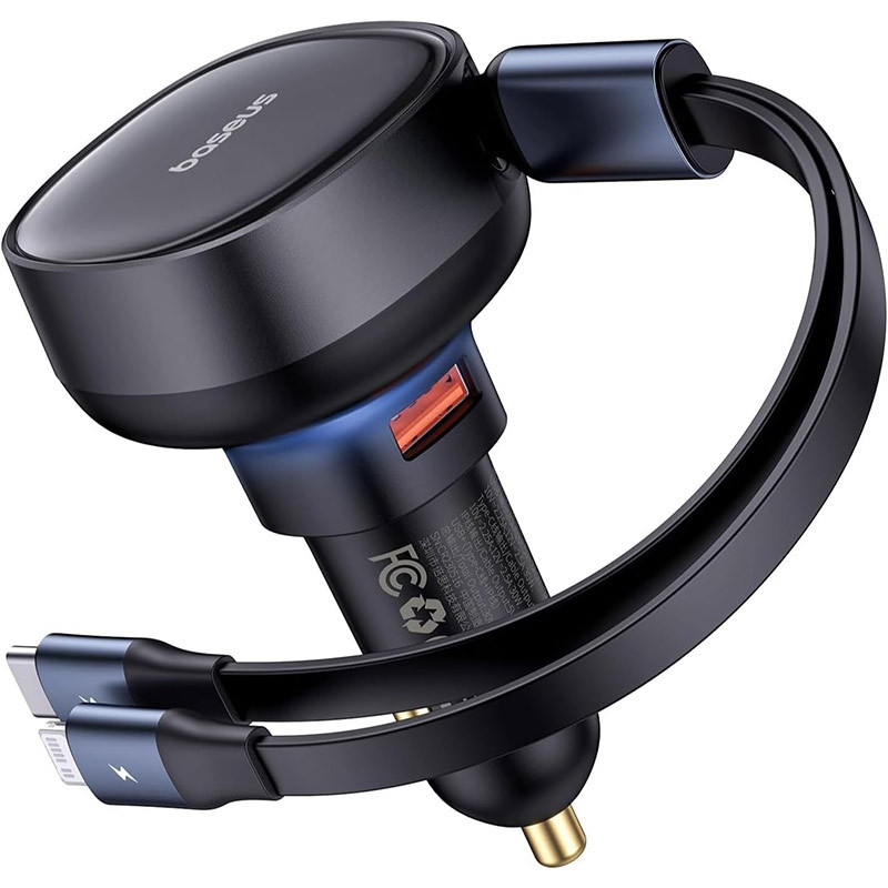 Chargeur de voiture Enjoyment USB avec câble USB-C et Lightning 60W Noir - BASEUS - C00057802111-02