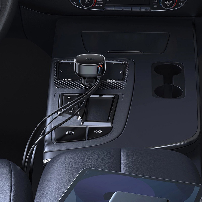 Chargeur de voiture Enjoyment USB avec câble USB-C et Lightning 60W Noir - BASEUS - C00057802111-02