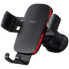 Support de téléphone Metal Age II Gravity pour voiture Noir/Rouge - BASEUS - SUJS000001