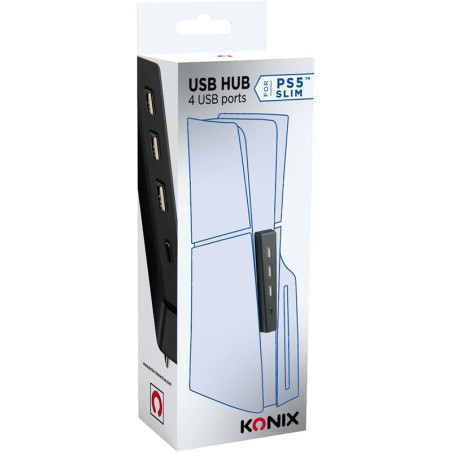 Station d'accueil Hub 3 ports USB 2.0 pour PS5 Slim Noir - KONIX - 61889000034