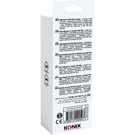 Station d'accueil Hub 3 ports USB 2.0 pour PS5 Slim Noir - KONIX - 61889000034