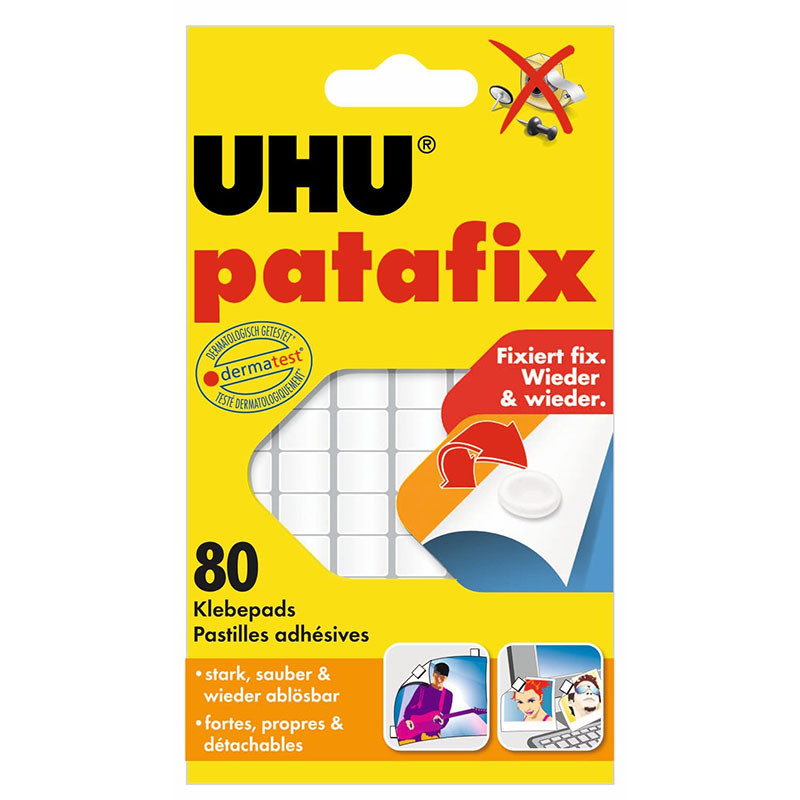 Pack de 80 pastilles adhésives Patafix Blanc - UHU - 106269