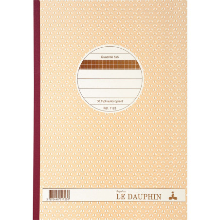 Manifold NCR quadrillé 50 feuillets tripli A4 297X210mm Avoine - LE DAUPHIN - 616912