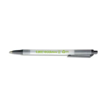 Stylo bille Ecolution Clic rétractable pointe moyenne Noir - BIC - 796582