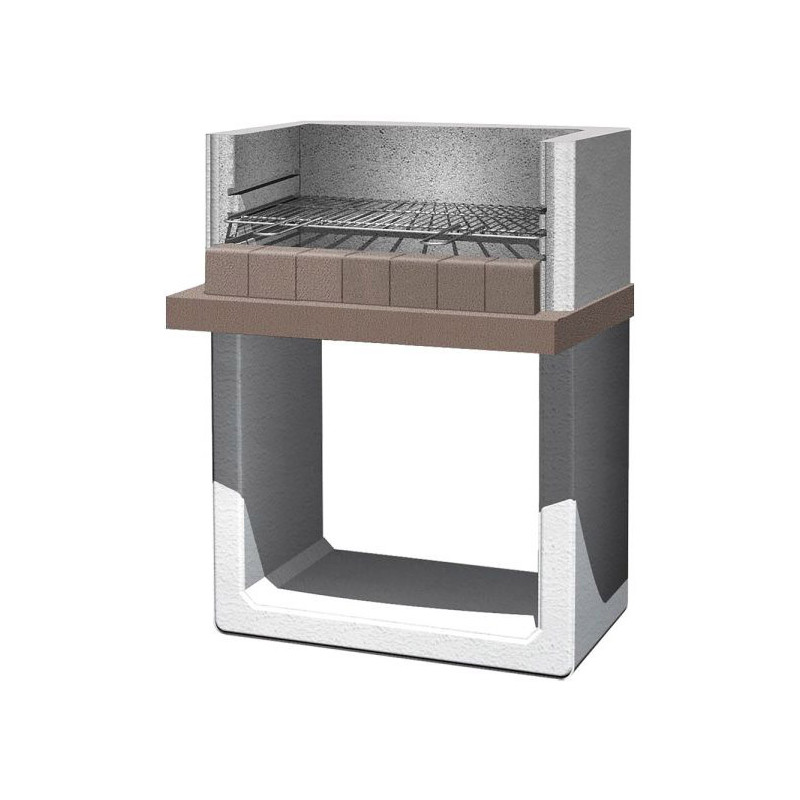 Barbecue Paxi New 80x51xh.97 cm Ciment gris/Cappuccino - SAROM FUOCO - :100258598