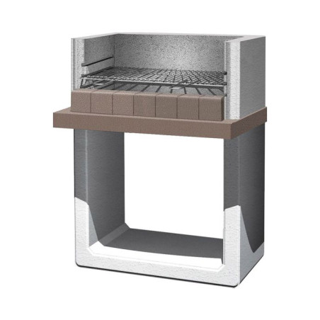 Barbecue Paxi New 80x51xh.97 cm Ciment gris/Cappuccino - SAROM FUOCO - :100258598