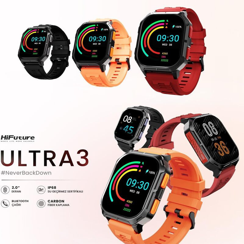 Montre connectée Ultra 3 orange - HIFUTURE - MONT_HIFT_ULTRA3_O