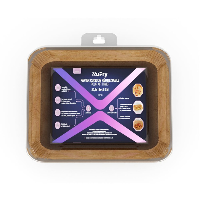 Pack de 100 pièces de moules papier cuisson pour friteuse sans huile - NUFRY - PAPEREC