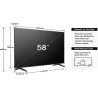 TV - LED - HISENSE - 146 cm - 4K - 60 Hz - Smart TV - 58A6N