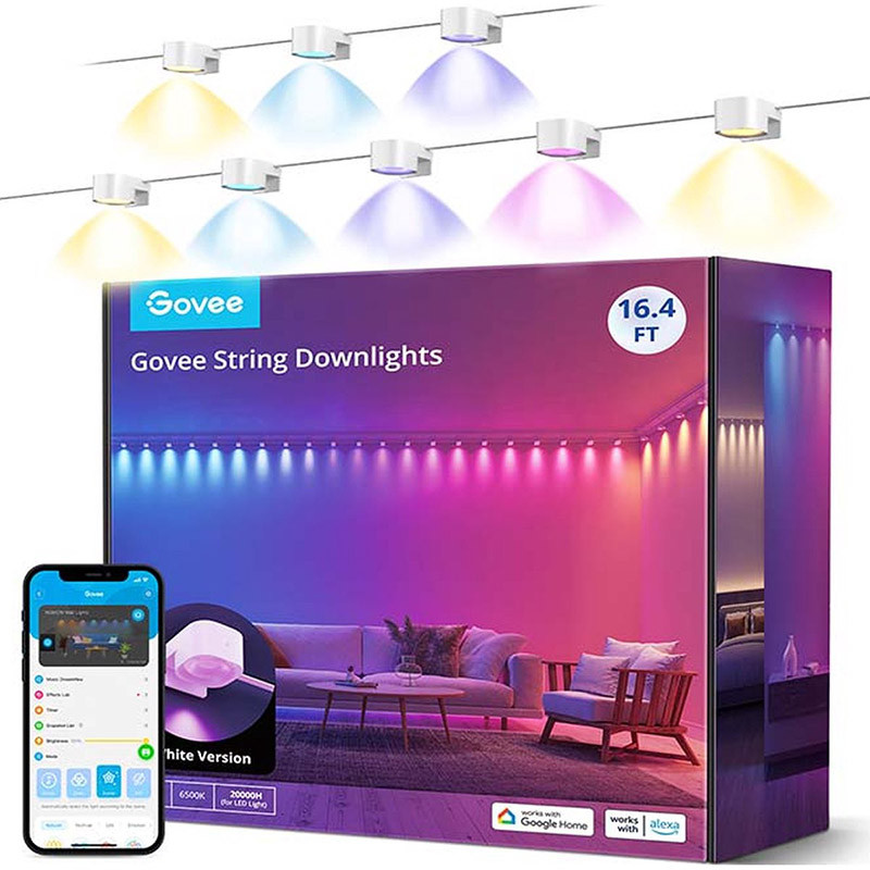 Guirlande lumineuse intelligente LED String-Downlights RGBIC 5m - GOVEE - H608A