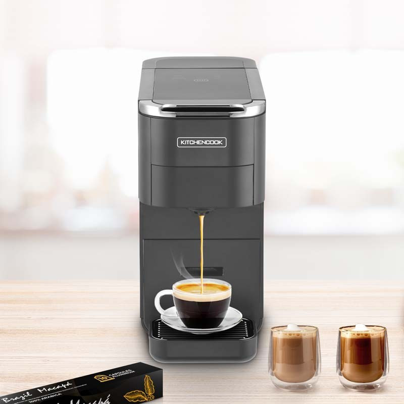 Machine à café multi dosettes et café moulu Multi Li 1545W Gris - KITCHENCOOK - MULTI_II_GREY