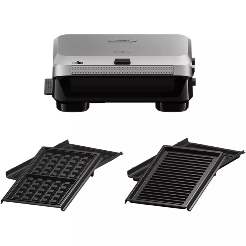 Machine à Sandwich 3en1 800W Argent - BRAUN - SM5006