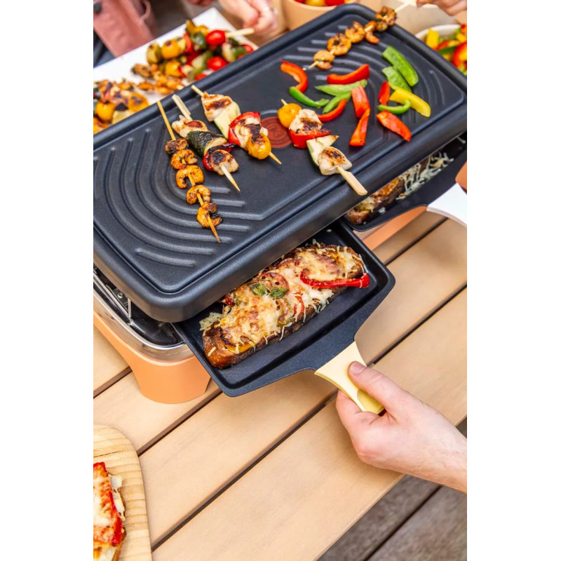 Machine à raclette Food & Co avec sac de transport 8 spatules Noir - TEFAL - RE651JF0