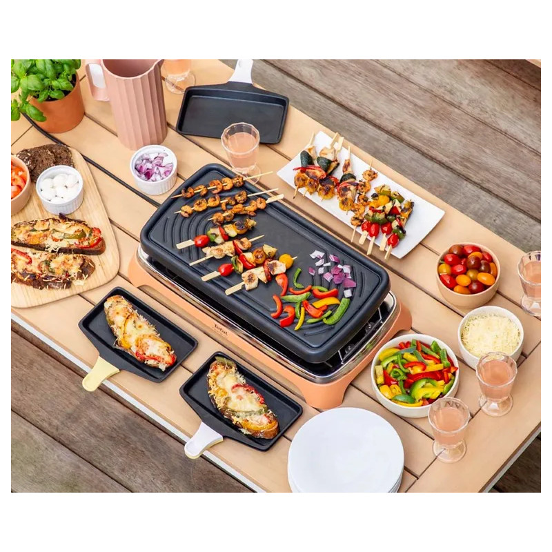 Machine à raclette Food & Co avec sac de transport 8 spatules Noir - TEFAL - RE651JF0