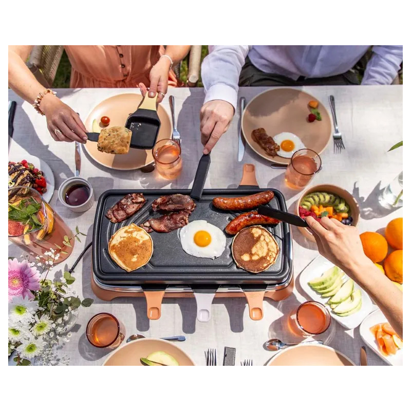 Machine à raclette Food & Co avec sac de transport 8 spatules Noir - TEFAL - RE651JF0