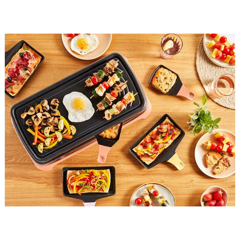Machine à raclette Food & Co avec sac de transport 8 spatules Noir - TEFAL - RE651JF0
