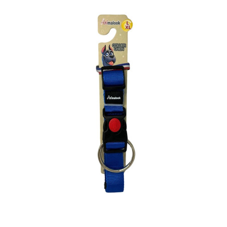 Collier pour chien Uni fermeture taille L/XL (55-60cm) Bleu - ANIMALOOK - ASCLUFB028