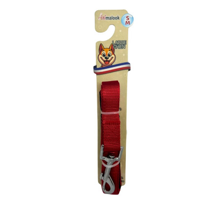 Laisse uni pour chien taille S/M (120cm) Rouge - ANIMALOOK - ASLSUR349