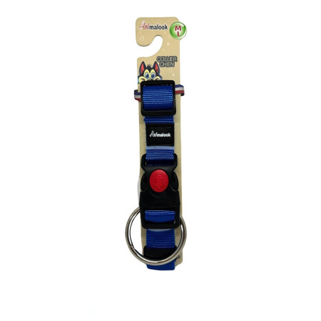 Collier pour chien Uni fermeture taille M/L (45-50cm) Bleu - ANIMALOOK - ASCMUFB042
