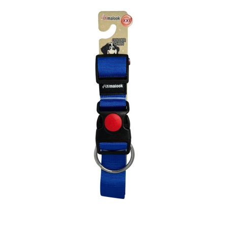 Collier pour chien Uni fermeture taille XXL (65-70cm) Bleu - ANIMALOOK - ASCXUFB004