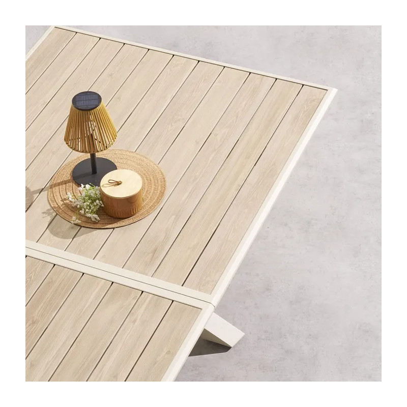 Table de jardin extensible - Axiome - HESPERIDE - Naturel - 8 personnes