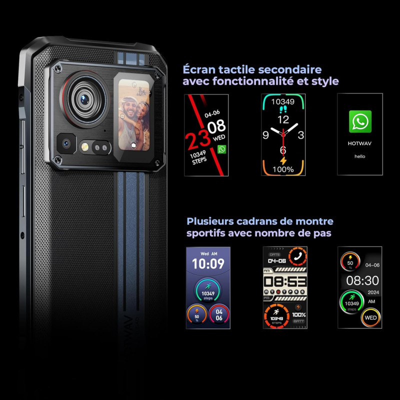 Smartphone Cyber 15 robuste 6,6" FHD 24/256Go - HOTWAV - HWCYBER15BK