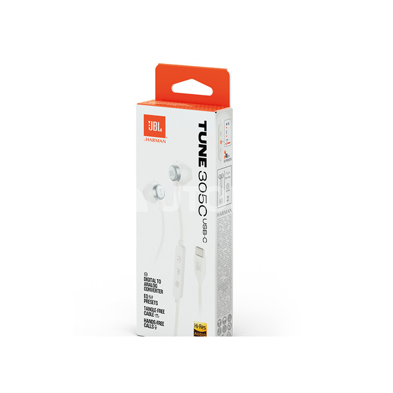 Écouteurs intra-auriculaires filaires Tune 305C Blanc - JBL - JBLT305CWHT