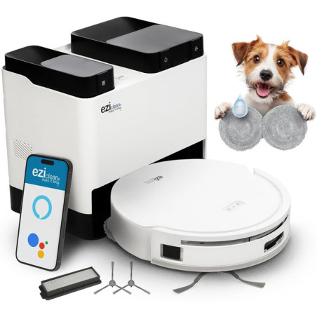 Aspirateur robot laveur connecté All in One Z12 Ultra Blanc - EZICLEAN