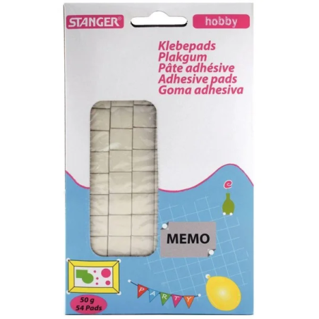 Blister de 54 pastilles pré-découpées de pâte adhésive Blanc - STANGER - 791552
