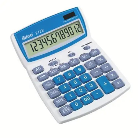 Calculatrice de bureau LCD 12 chiffres 212X Blanc - IBICO - 267339