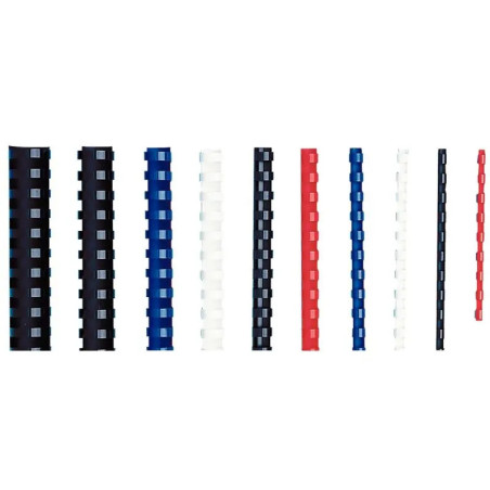 Boîte de 100 reliures plastiques couleur Ø 19mm Noir - 142787