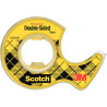 Rouleau adhésif Scotch double face 12,7mmx6,35m + dévidoir