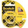 Rouleau adhésif Scotch double face 12,7mmx6,35m + dévidoir