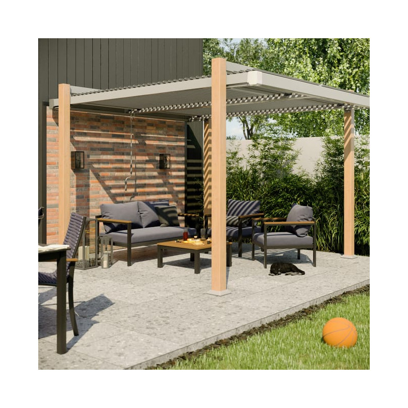 Pergola autoportante ODYSSEA aluminium effet bois