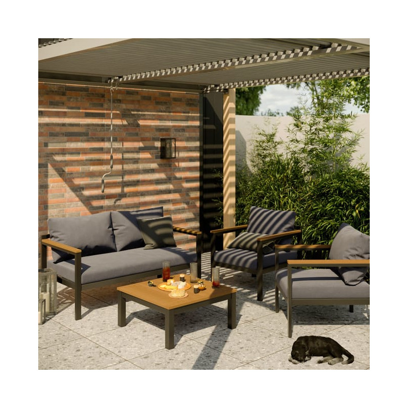Pergola autoportante ODYSSEA aluminium effet bois