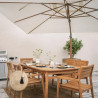 Parasol déporté en aluminium effet teck blanc AGORA