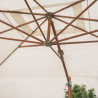 Parasol déporté en aluminium effet teck blanc AGORA