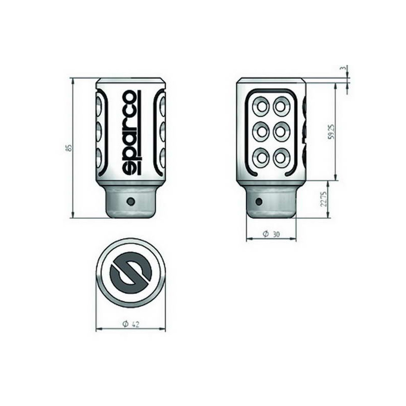 Pommeau de vitesse Racing Argent - SPARCO - OPC01030000