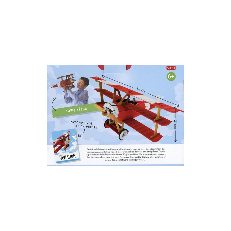 L'avion 3D L'histoire de l'aviation - SASSI JUNIOR - Dès 6 ans
