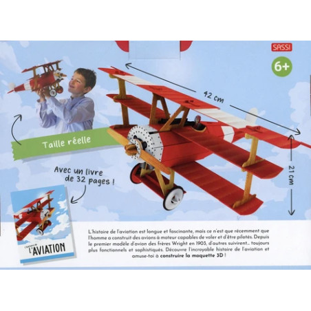 L'avion 3D L'histoire de l'aviation - SASSI JUNIOR - Dès 6 ans