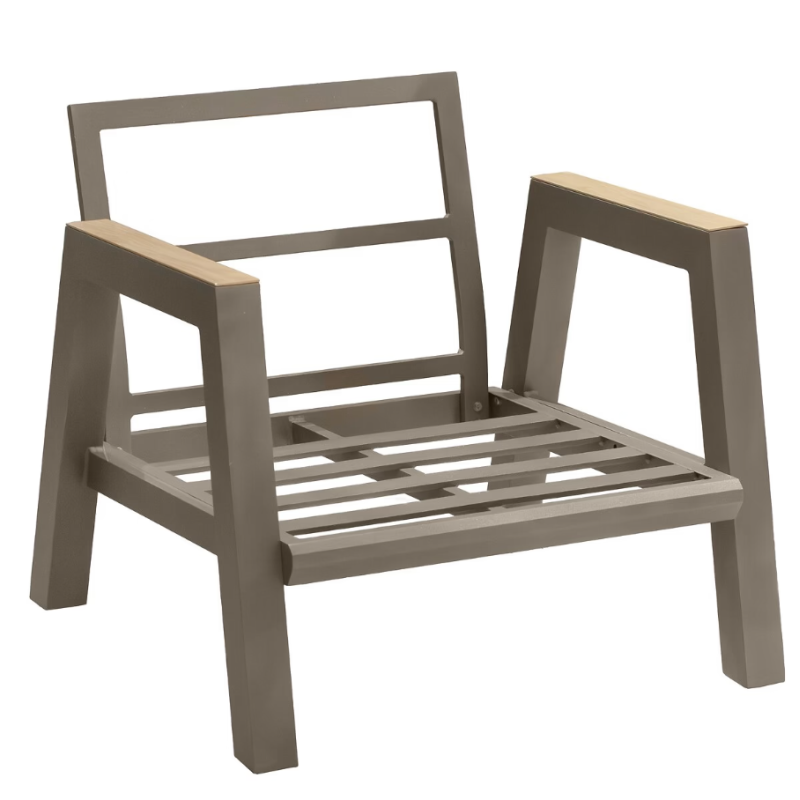 Salon de jardin - AXIOME - Beige et Praline  - 5 personnes