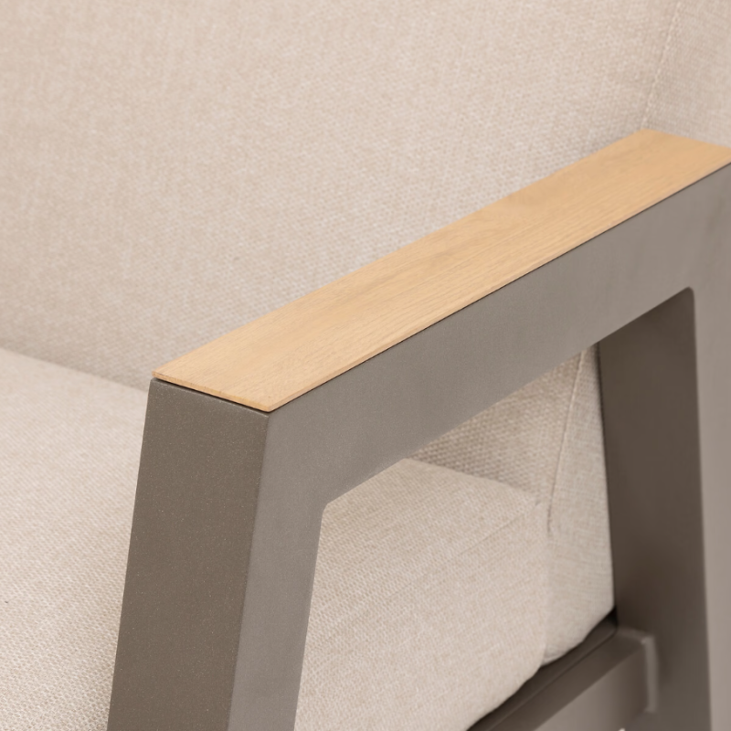 Salon de jardin - AXIOME - Beige et Praline  - 5 personnes