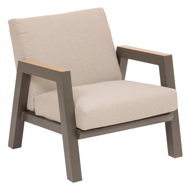 Salon de jardin - AXIOME - Beige et Praline  - 5 personnes