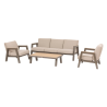 Salon de jardin - AXIOME - Beige et Praline  - 5 personnes