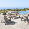 Salon de jardin - AXIOME - Beige et Praline  - 5 personnes